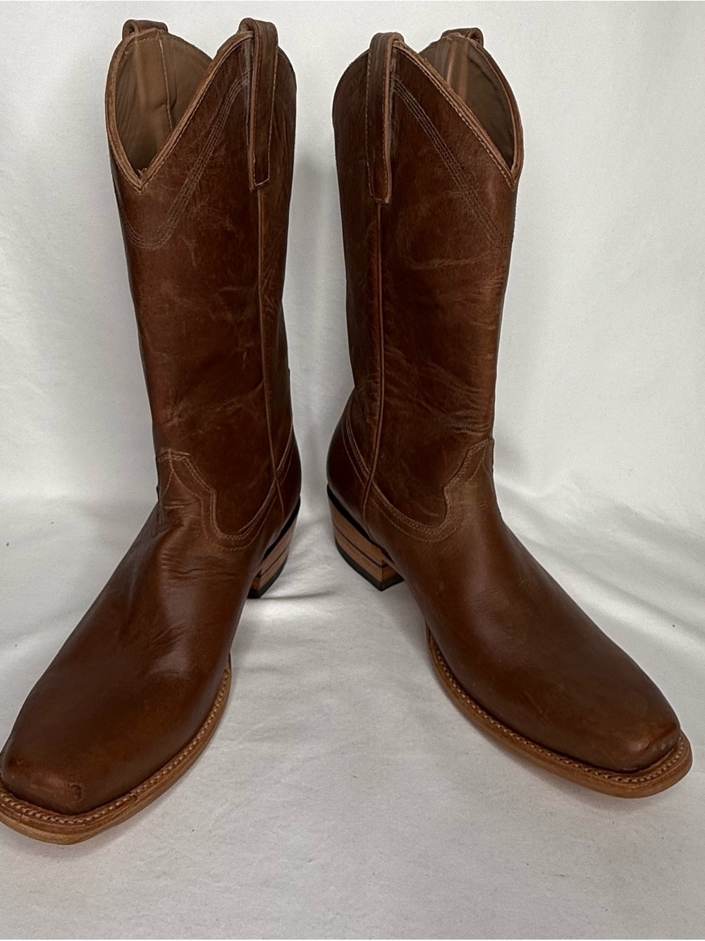 Alvies The Shoal Creek Honey Brown Cowboy Boots Sizes 9.5 D